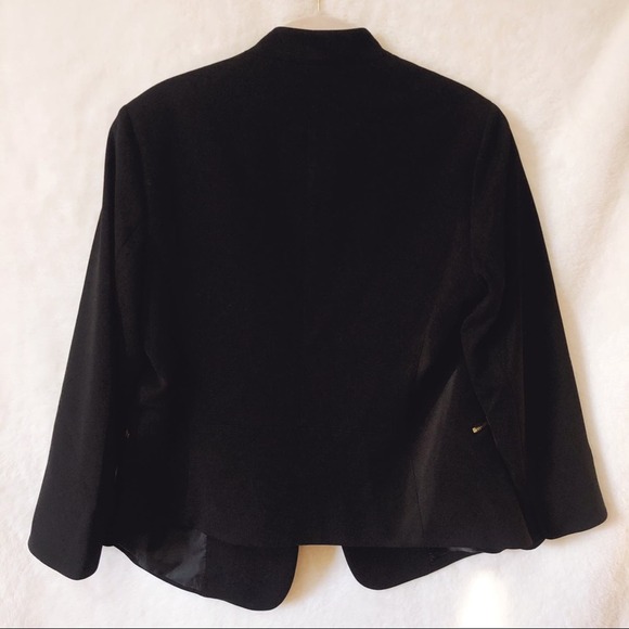 Anne Klein Black with Gold Zipper pockets Blazer - Picture 11 of 12